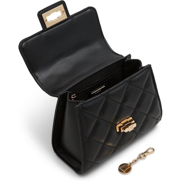Elegant Black Trapezoid Handbag with Twist Lock - Essential Fashion Piece - Picture 3 of 4